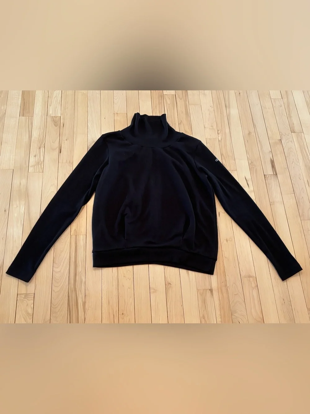 Alo Yoga Clarity Sweatshirt Mock Neck Black Medium